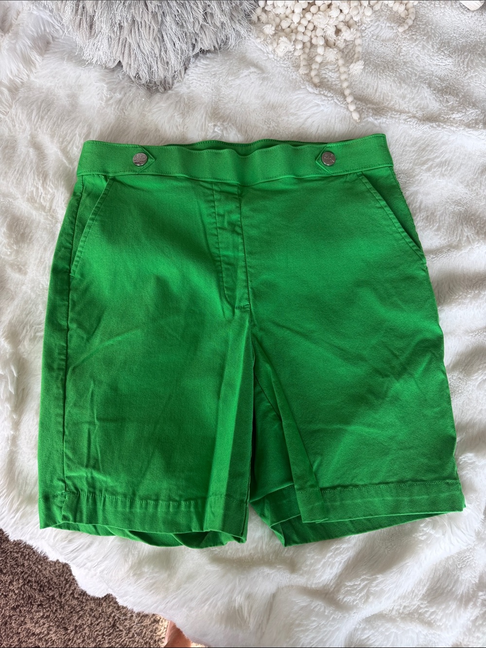 Rafaella Bright Green Tailored Bermuda Shorts